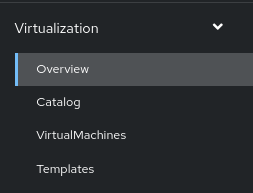 Virtualization menu